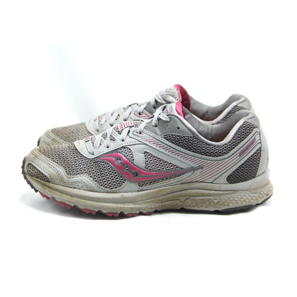 Saucony Running Shoes Womens Sz 8.5 Cohesion Grid Sneakers Gray Pink Gym Hiking - Picture 1 of 8